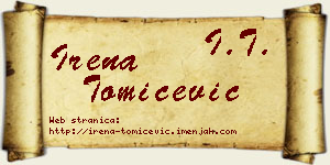 Irena Tomićević vizit kartica